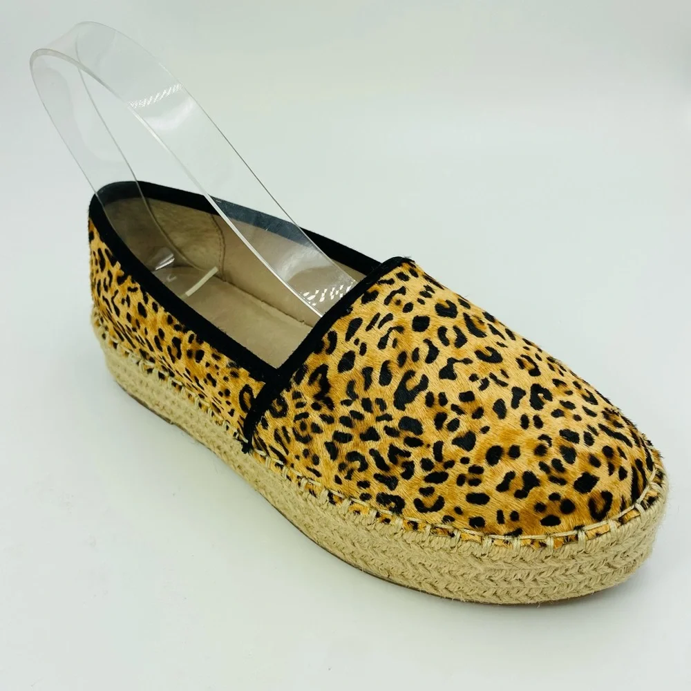 - Gianni Bini Leopard Leather Calfhair Espadrilles Bruxiethree Natural/Bla…